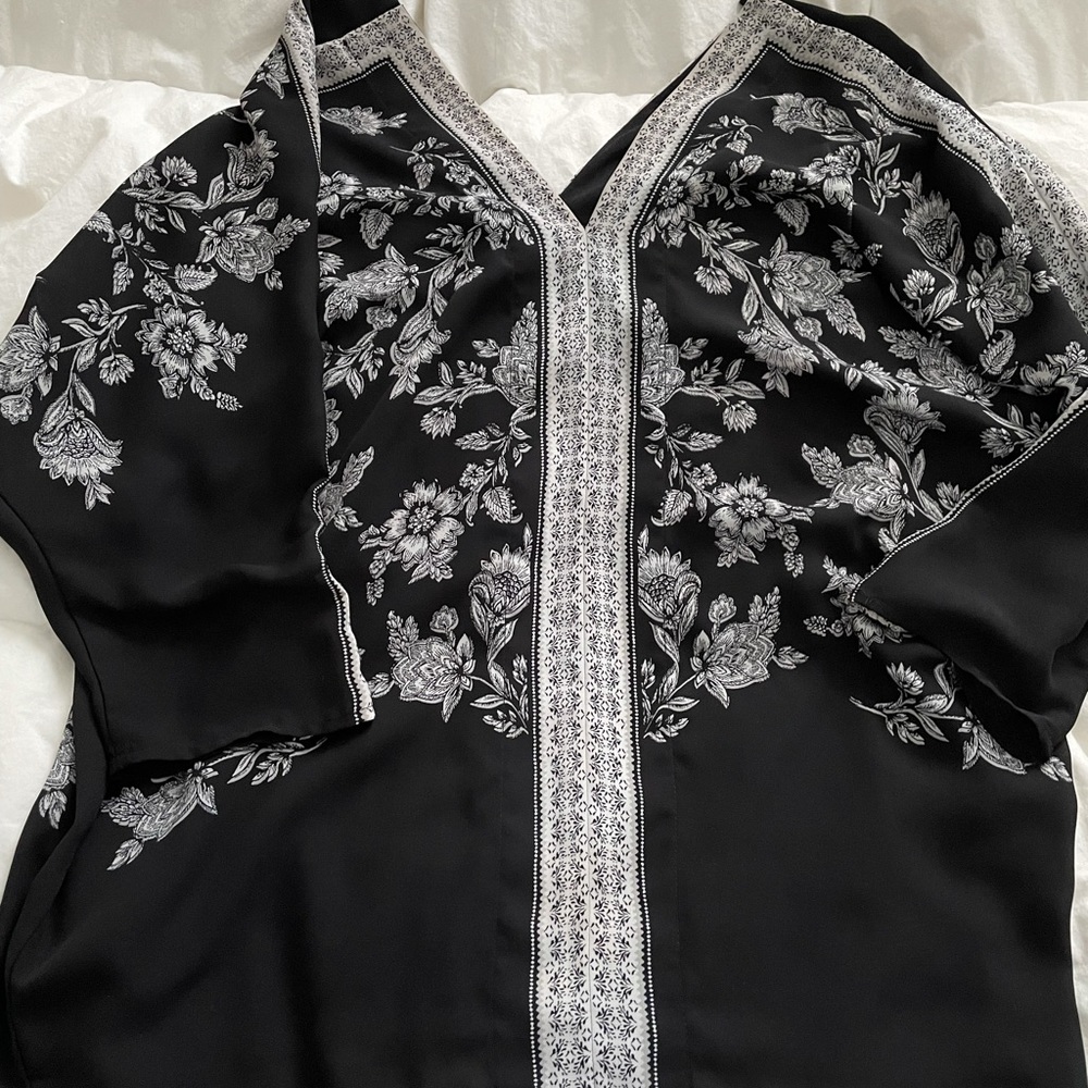 Satin floral blouse